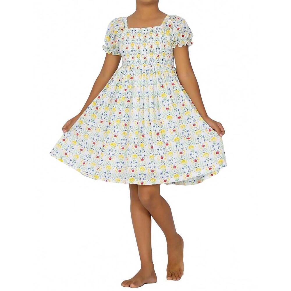 NEW LITTLE PAISLEY PEOPLE girl's harper dress in yellow paradise